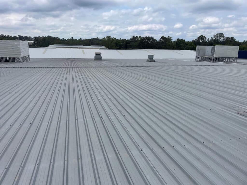 Metal ridge of roof